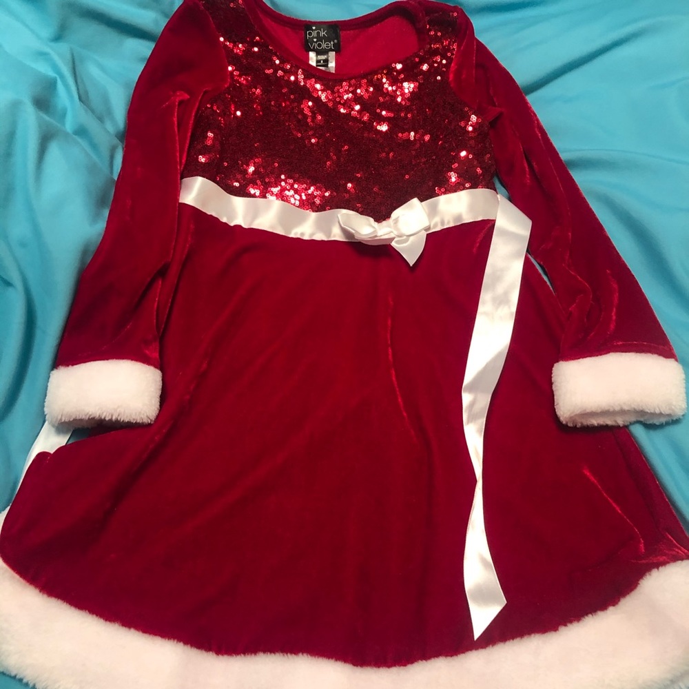 Girls Christmas Dress with Cute Cat Purse